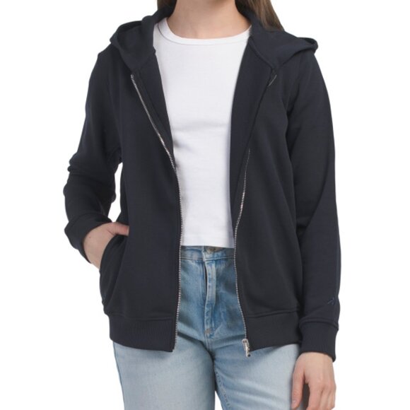 NEW FITFLOP Cotton Blend Zip Hoodie in navy for women 1125 2t7 - Picture 3 of 3